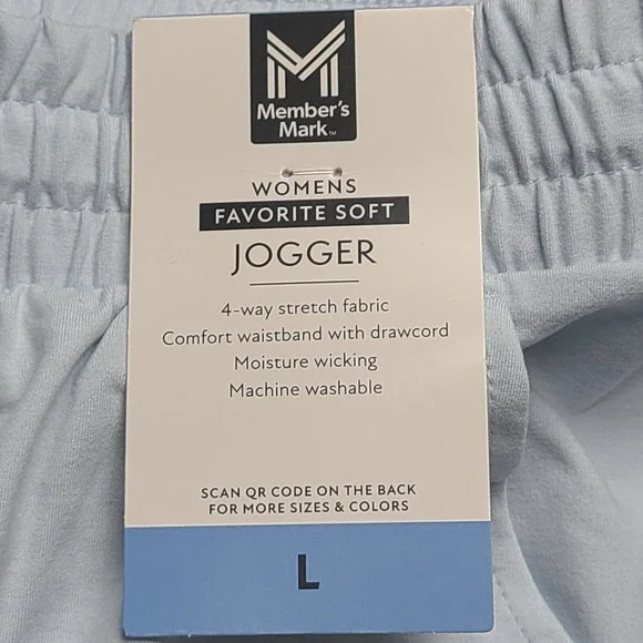 Member's Mark Jogger Womens L Blue Favorite Soft Stretch Activewear Everyday Gym - Picture 4 of 6